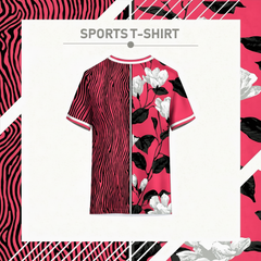 Modern pink floral sports jersey back view for custom team wear