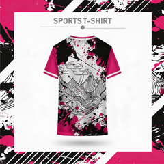 Mountain pattern performance sports t-shirt design