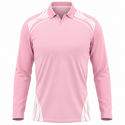 Next print Pink Team Cricket Jersey Full Sleeves Custom Name & Number – Custom Cricket Team Style Sports T-Shirt India