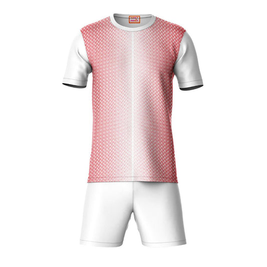 Pink white sports t-shirt with white shorts co-ord set front view