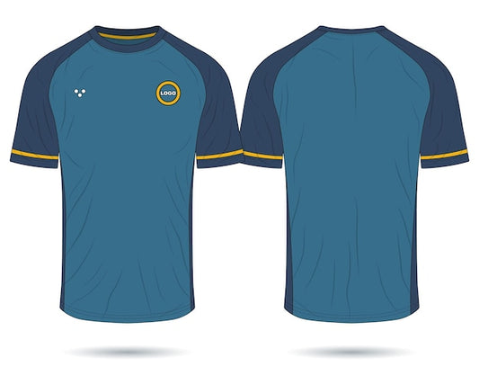Plain sportswear jersey mockup front and back view