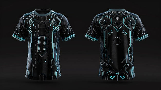 Next Print  futuristic symbols gaming Jersey.