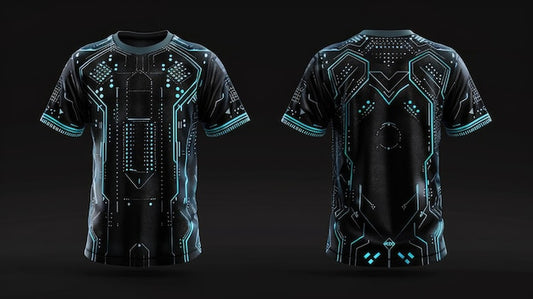 Next Print  futuristic symbols gaming Jersey.
