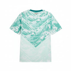 Mint green white football jersey back side with custom player number