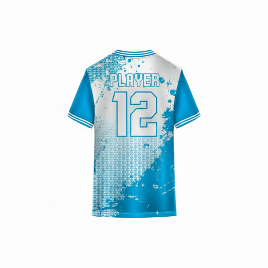 Premium custom cricket team jersey front view designed for professional sportswear collections and online sports apparel stores