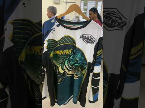 Next Print a close up of a fishing shirt with a large fish on it generative jersey.