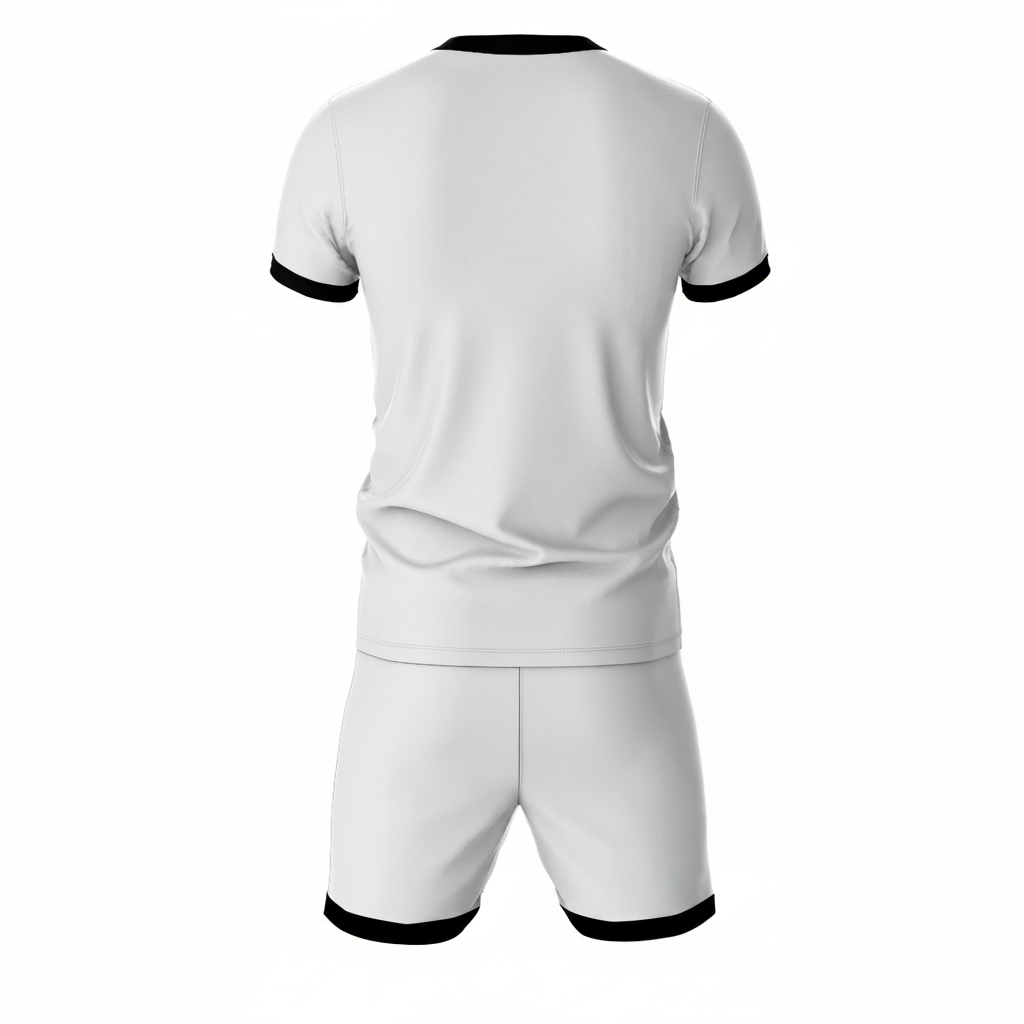 Purple geometric flash sports jersey set for men back view