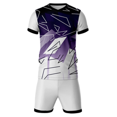 Purple geometric flash sports jersey set for men front view