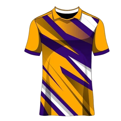 Purple orange color splash custom esports jersey front view