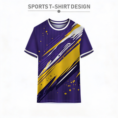 Purple Yellow Custom Sports T-Shirt Jersey for Cricket Football Gym Team Wear by NextPrint India