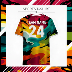 Lightweight multicolour athletic t-shirt for gym and sports training