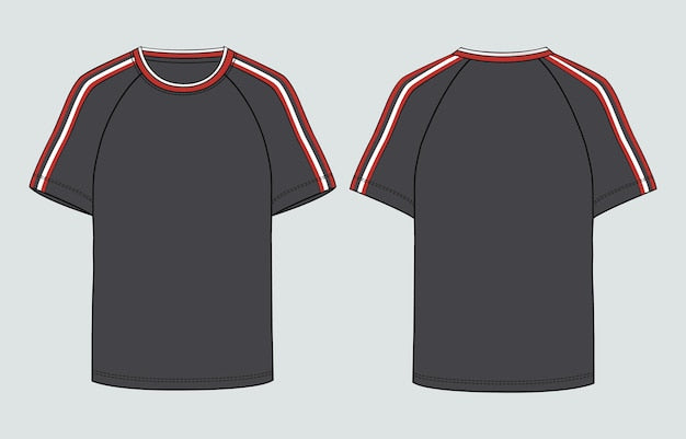 Next Print Raglan short sleeve t shirt template front and back