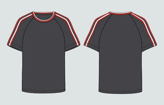 Next Print Raglan short sleeve t shirt template front and back