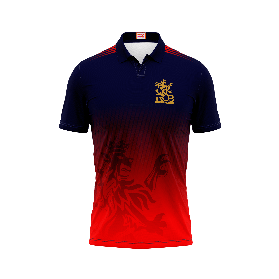 Royal Challengers Bengaluru RCB IPL 2025 front view custom cricket polo jersey