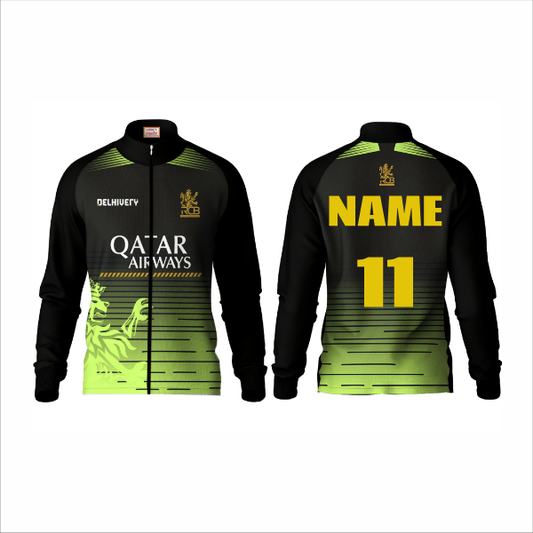 RCB IPL 2026 custom full sleeve cricket jersey jacket front and back view