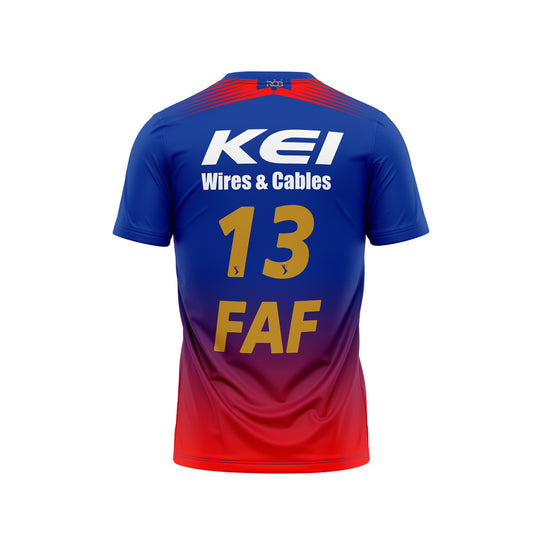 RCB IPL 2026 Red Blue V Neck Half Sleeve Cricket T Shirt for Men by NextPrint