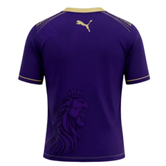 RCB Purple Cricket Jersey with Gold Lion Design – Premium Fan Edition Shirt (Puma Style)