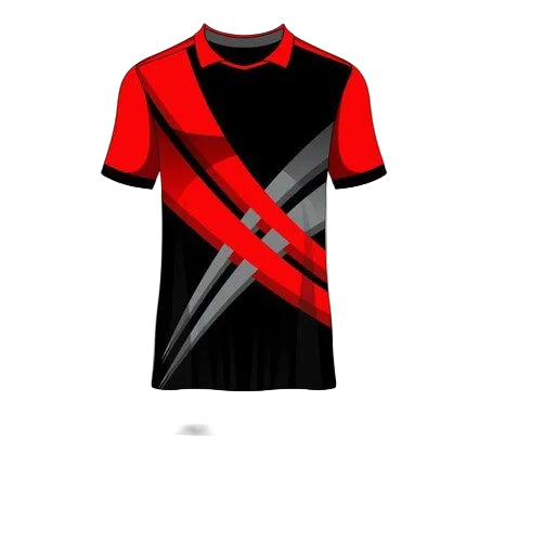 Red black geometric custom esports jersey front view