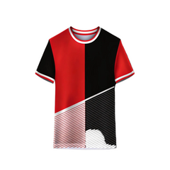 Red Black Sports T-Shirt Custom Team Jersey for Cricket Football Gym Wear