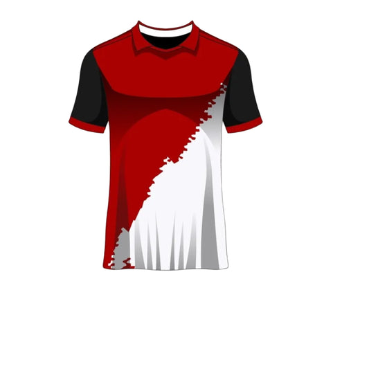 Red black white custom esports polo jersey front view