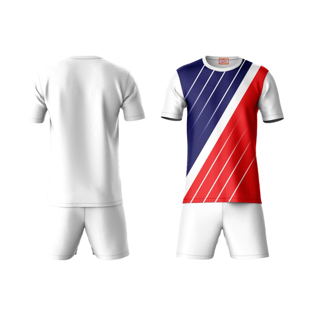 Premium red blue sportswear coord set side angle view