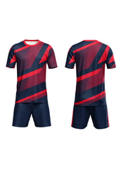 Red navy blue custom sports jersey with shorts India cricket football team uniform NextPrint