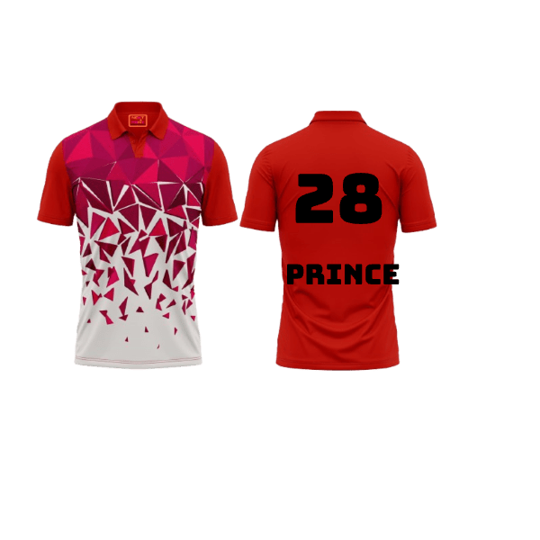 CUSTOM POLO NECK HALF RED JERSEYS