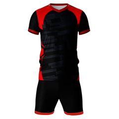 Red shadow strike sports jersey set for men front view