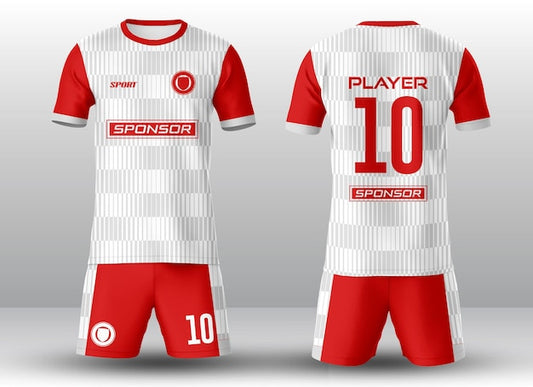 NextPrint Custom Red & White Football Jersey – Player Name & Number Print |