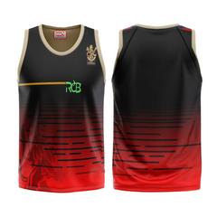 Royal Challengers Bangalore sleeveless cricket jersey black red design