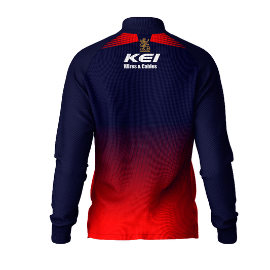Back side view of Royal Challengers Bangalore RCB IPL cricket fan jacket with custom name print