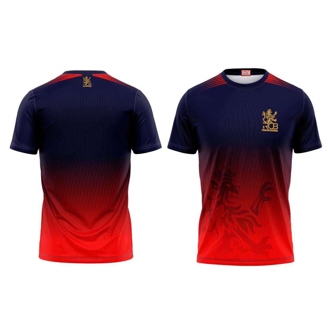 RCB IPL 2026 custom cricket jersey front and back view by NextPrint