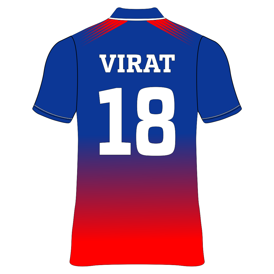Royal cricket fan jersey blue red half sleeves sports wear by NextPrint