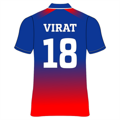 Royal cricket fan jersey blue red half sleeves sports wear by NextPrint