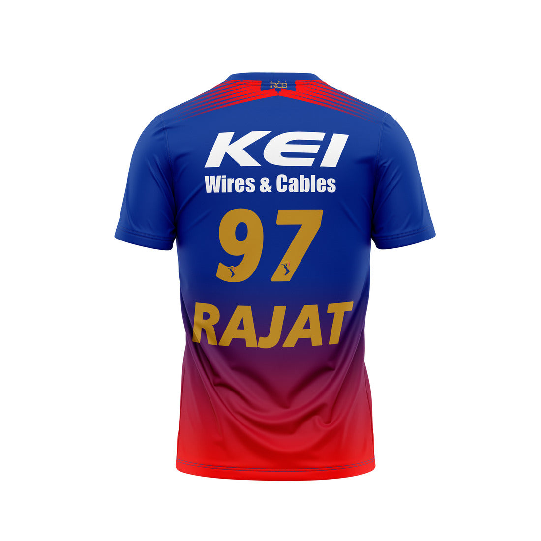 Royal cricket fan jersey inspired red and blue sports t shirt IPL 2026