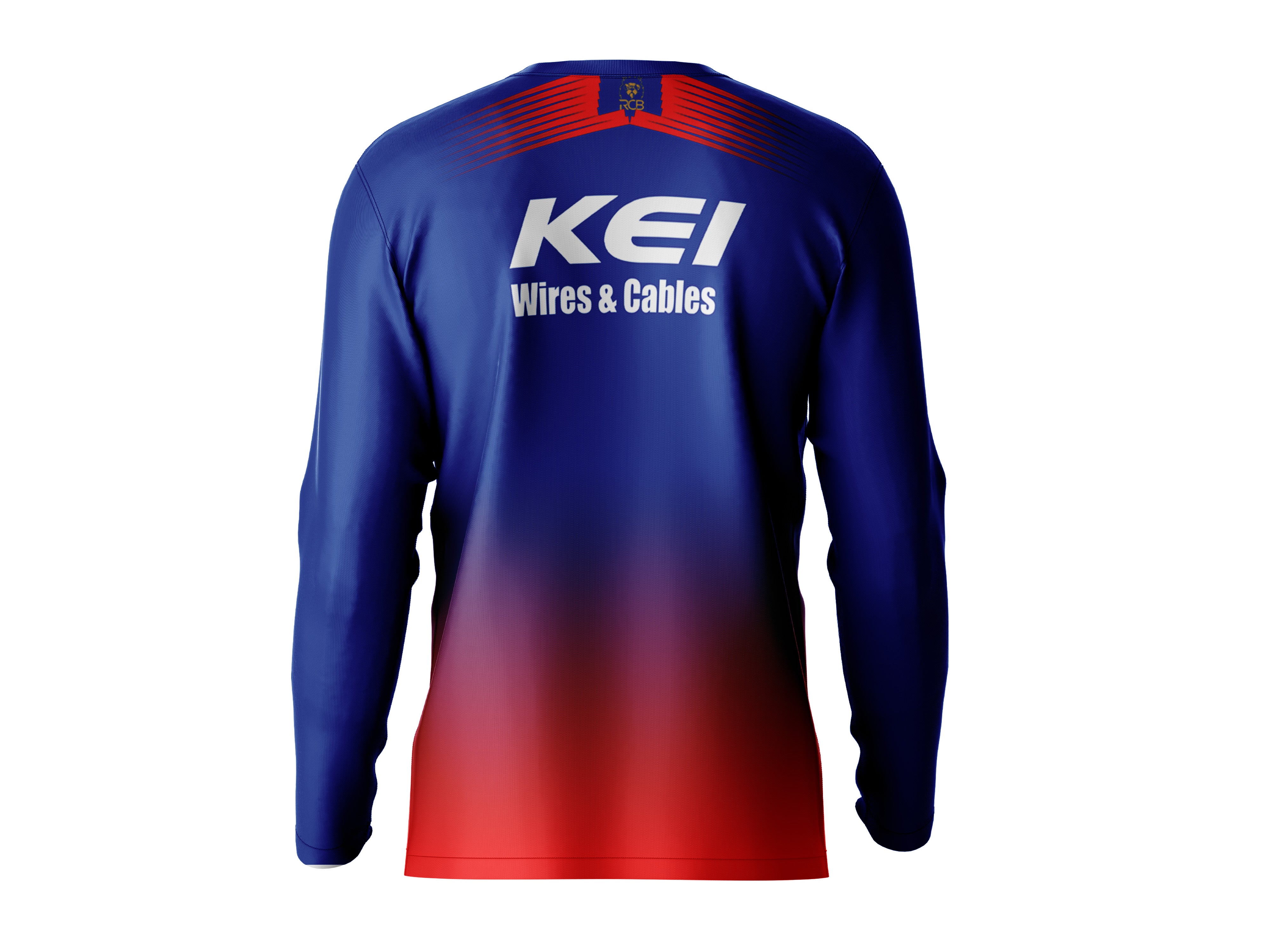 Royal Cricket Fan Jersey Round Neck Full Sleeve Red and Blue