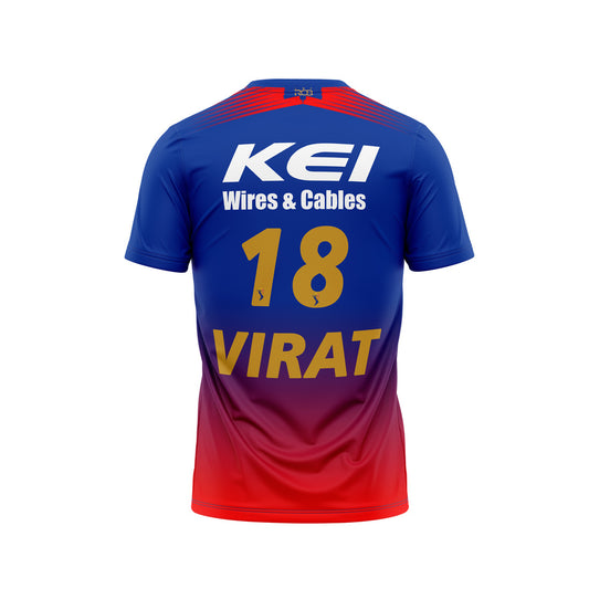Royal cricket fan jersey red blue sports T shirt for IPL 2026 season