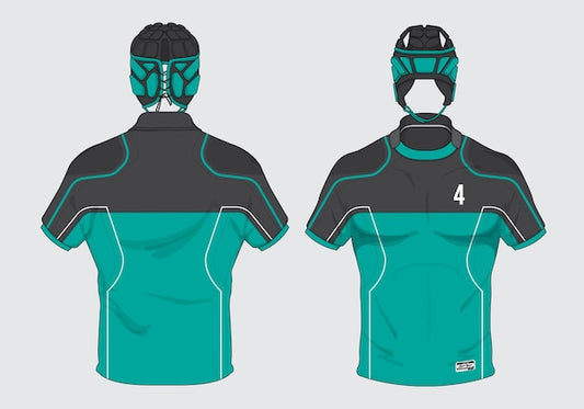 Next Print Rugby Jersey uniform design set vector