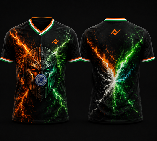 Saffron Tiranga orange courage sacrifice graphic jersey