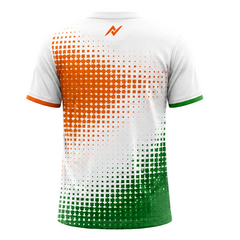 Saffron White Green Tricolour Unity Sports Jersey back view