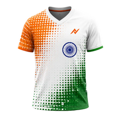 Saffron White Green Tricolour Unity Sports Jersey front view