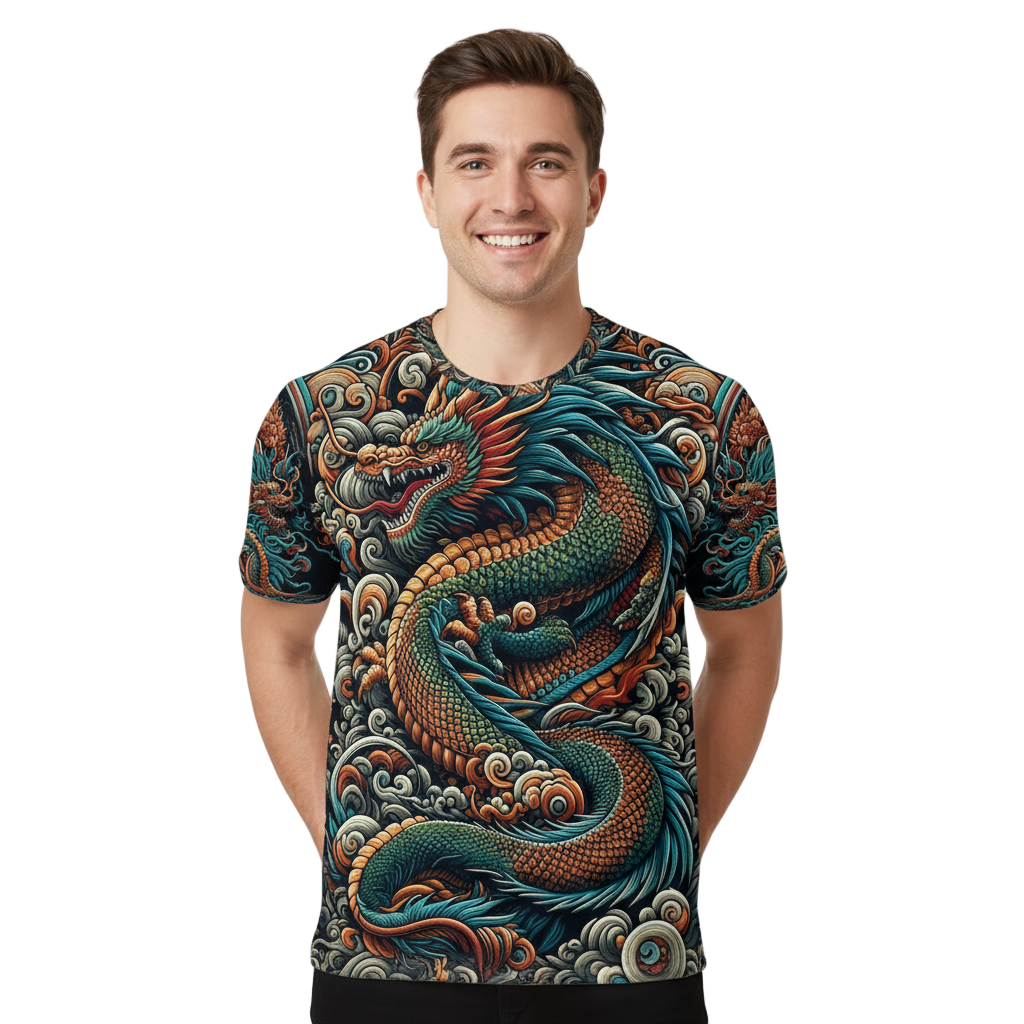 Next Print shirt with a dragon on it that says dragon