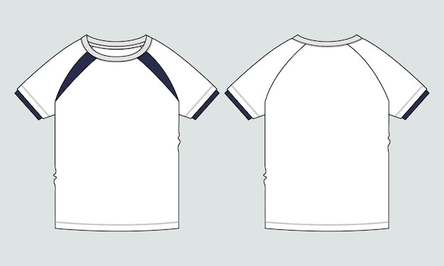 Next Print Short sleeve t shirt technical fashion flat sketch vector illustration template for baby boys