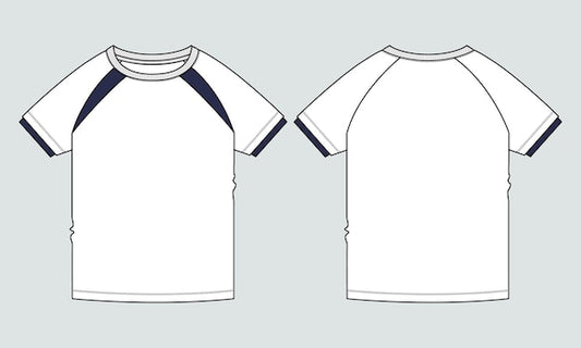 Next Print Short sleeve t shirt technical fashion flat sketch vector illustration template for baby boys