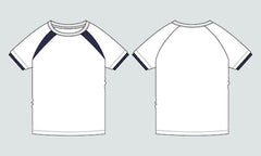 Next Print Short sleeve t shirt technical fashion flat sketch vector illustration template for baby boys