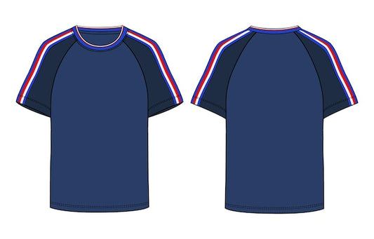 Next Print Short sleeve t shirt vector illustration blue color template front and back