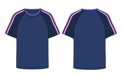 Next Print Short sleeve t shirt vector illustration blue color template front and back