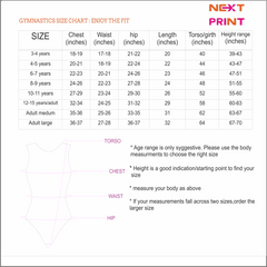 Next Print Girls/Women Sleeveless Leotard - Ideal for Gymnastics, Dance, Yoga, Acrobatics or Performance (Toddlers, Kids, Adults) NP0000S201