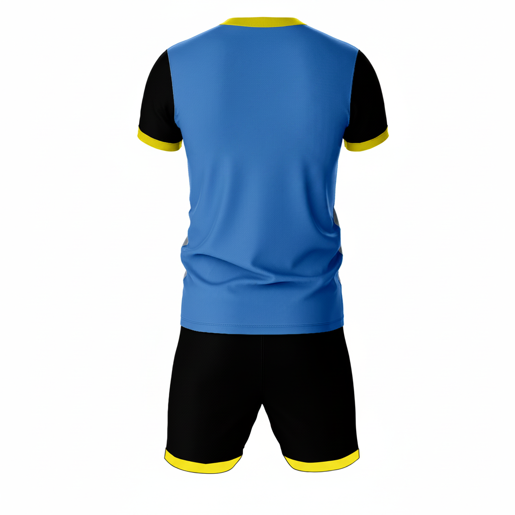 Premium sky blue geo fusion sports jersey side angle sportswear view