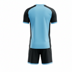 Sky blue velocity strike sports jersey set for men back view